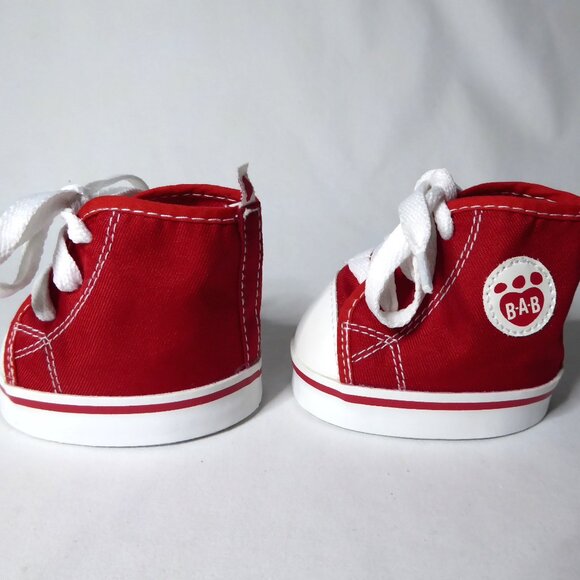 BUILD -A-BEAR WORKSHOP BAB RED CONVERSE STYLE HIGH TOP CANVAS DOLL SHOES (NEW) - Picture 6 of 8